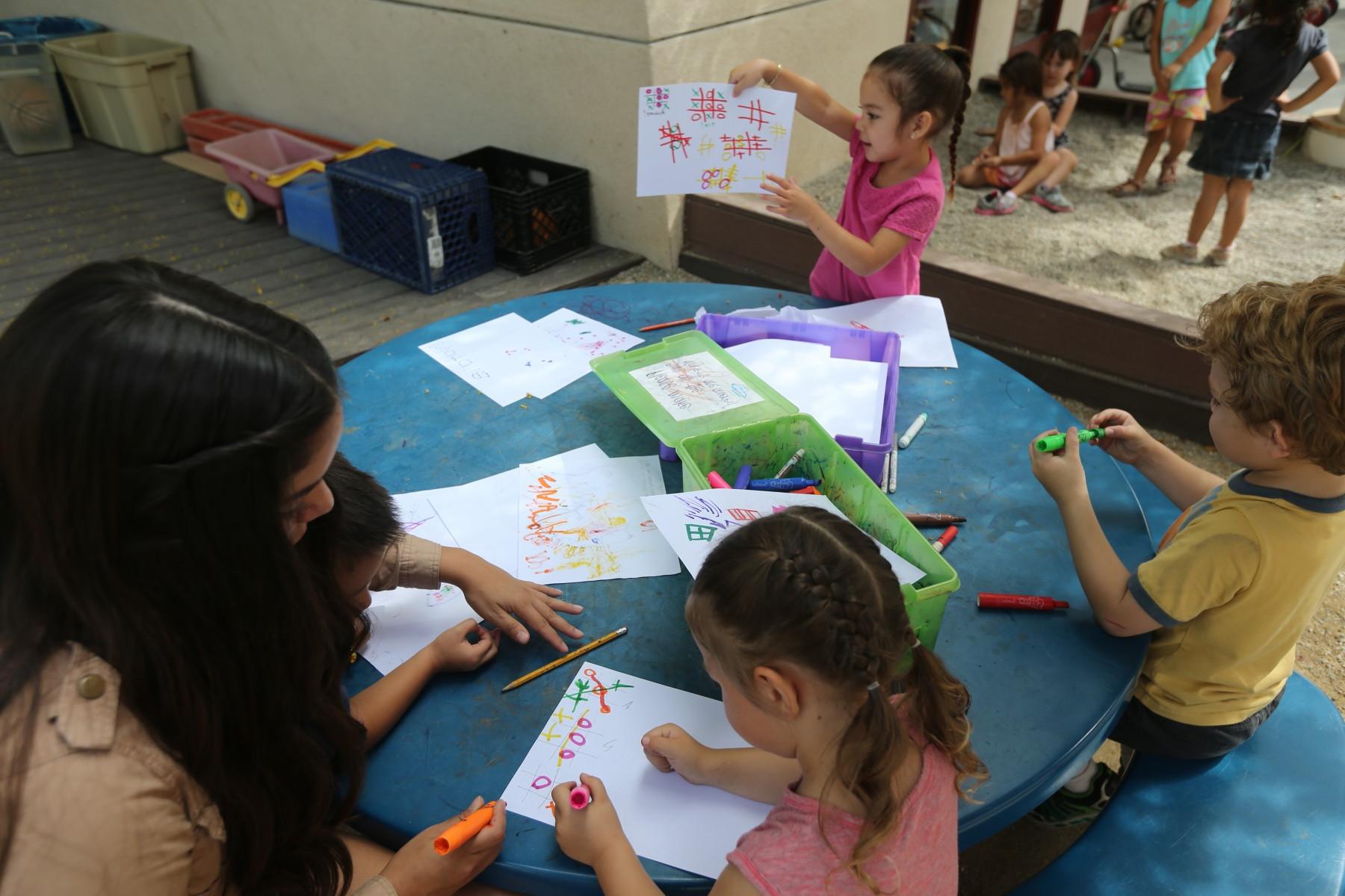 Children doing activities at Anna Bing center 