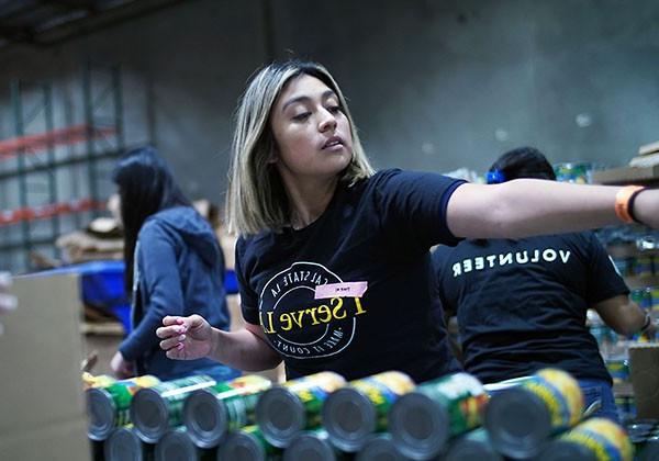 Student at Food Bank