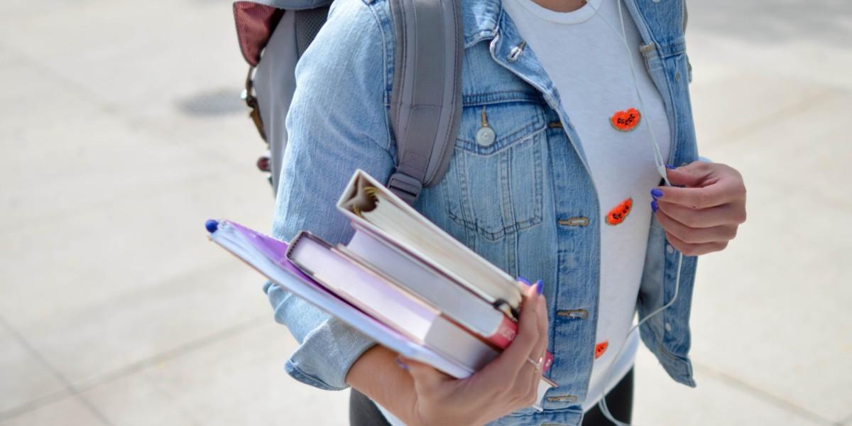 Student with textbooks